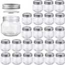 Betrome 8 oz Mason Jars, 24 Pack 240ml Glass Canning Jars with Regular Mouth Lids, Glass Storage Containers for Overnight Oats, Jam, Jelly, Honey, Beans, Spice, Wedding Party Favor, Shower Favor