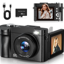 ANVOSCI 4K Digital Camera 50MP Autofocus Vlogging Camera for YouTube with 2.8" 180° Flip Screen, 16X Digital Zoom Camera with 32GB Card for Beginner Boys Girls