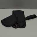 Mini Zip Around Wristlet Keychain Wallet for Women Detachable Dual Pouch Wristlet Portable Phone Coin Purse Coin Pocket (Black+Silver)