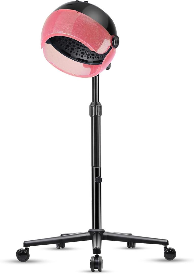 Hooded Hair Dryer, Professional Standing Hair Dryer with Time Settings, Touch Controls and 3 Temperature Modes, Sit Under Hair Dryer Bonnet, Height Adjustable Ionic Hooded Dryer for Home or Salon Use