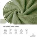 Cotton Washcloths Set of 12, 12x12 Inch, 100% Ring-Spun Combed Cotton, Soft Absorbent Quick-Dry Wash Cloths for Face and Body, Oeko-TEX Certified, Hotel & Spa Quality, Sage