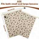 Reusable Beeswax Bread Bags(2ea), FDA Listed Plastic-Free Food Storage Bags, Zipper Closure, Flax Fabric, Moisture Proof, for Bread Toast Ciabatta (Brown Leaf)