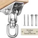 Aisto Heavy Duty Swing Hangers for Wooden Sets 2000 LB Capacity Hammock Hanger 360 Swivel Stainless Steel Swing Hardware Accessories 2 Packs for Porch Playground Yoga Heavy Bag (Silver)