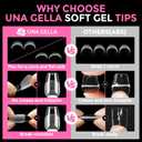 UNA GELLA Short Coffin Nail Tips: 216pcs Short Coffin Press on Nails Pre-shape Gel Nail Tips for Full Cover Acrylic Nails False Nails For Nail Extension Home DIY Salon 12 Sizes Gelly Tips