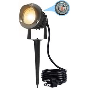 10W Dusk to Dawn Led Light 120V 3000K 1000lm Warm White Landscape Outdoor Spotlights with Photocell Sensor IP65 Waterproof Spot Lights for Yard Flag Garden Tree