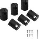 Trampoline Enclosure Pole Cap for Flat Steel Sheet Top Ring System, 6 Pieces, Black, Only Fit in 32mm(1.26in) Diameter Trampoline Pole