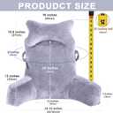 SLIGUY Reading Pillow-Bed Rest Pillow with Detachable Neck Roll & Support Arm for Sitting in Bed Couch or Floor-Backrest Reading Pillow Adult Back Pillow for Reading/Watching TV/Gaming/Relaxing,Grey
