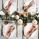 Breling 4 Pcs Fall Pumpkin Embroidery Tulle Napkins Thanksgiving Pumpkin Napkins Cloth 17"x17" Terracotta Gauze Cheesecloth Dinner Decoration for Autumn Harvest Holiday Fall Parties Table Decor