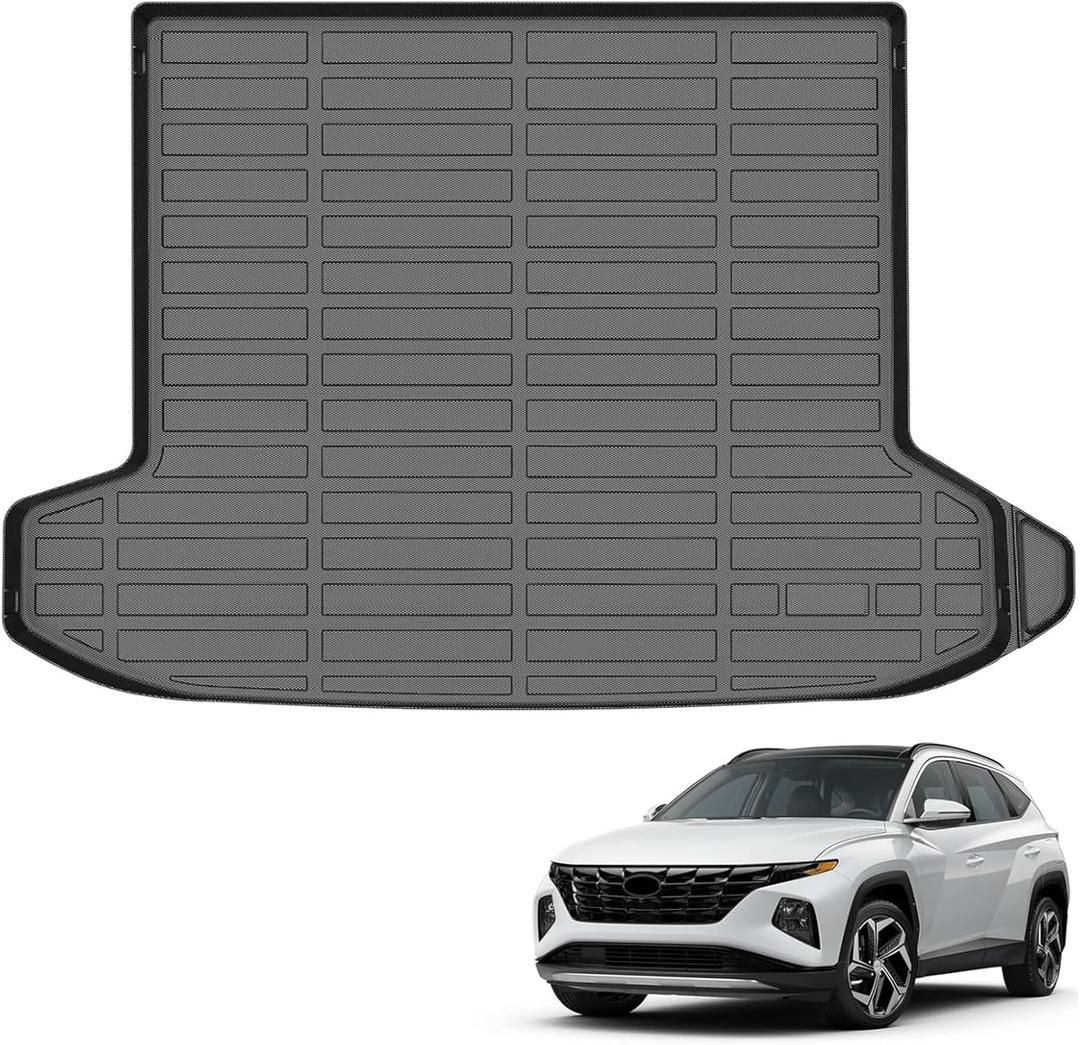 Auxko All Weather Cargo Liner Fit for 2025 2024-2022 Hyundai Tucson (NOT for Hybrid or phev) TPE Trunk Mat Tucson Accessories All Season Odorless Anti-Slip Black
