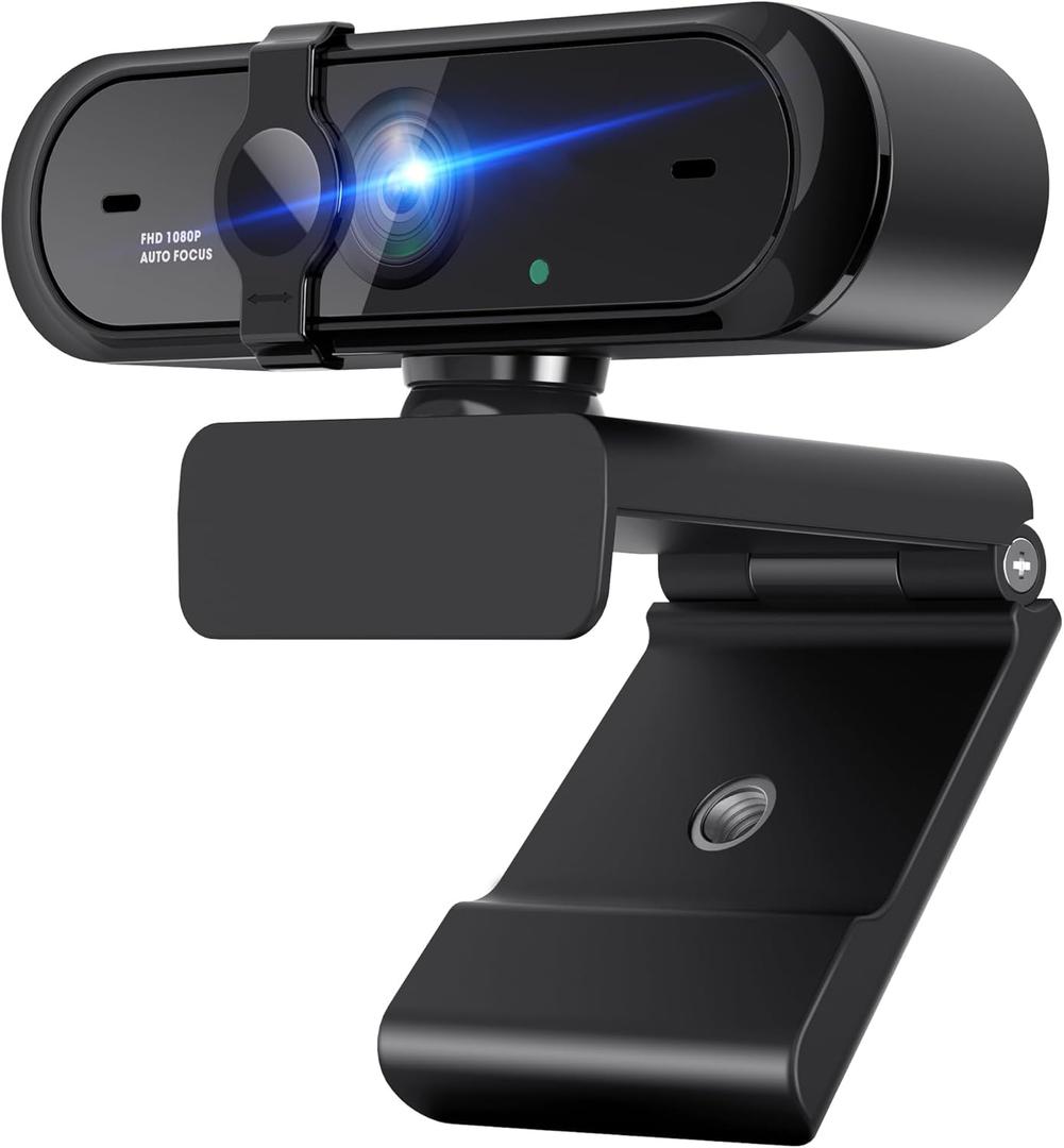 1080P Webcam, Full HD Webcam for PC, Web Camera with Autofocus, Privacy Cover, Computer USB Camera for Streaming, Conferencing