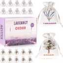 2 x 20 Pack Cedar Chips and Natural Dried Lavender Sachets Bags - Stop Clothes Damage, Cedar and Lavendar Home Fragrance Sachets for Drawers and Closets