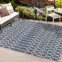 JONATHAN Y Moroccan Geometric Indoor Outdoor Area Rug 8X10 Navy/Beige, Ourika Textured Weave for Backyard, Patio, Porch, Easy-Cleaning, High Traffic, Pet-Friendly, Non-Shedding (SMB108K-8)
