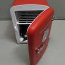 Frigidaire Retro 9-Can Mini Personal Fridge Portable Cooler for Car, Office, Bedroom, Dorm Room, or Cabin, 11.8" D x 7.1" W x 10.1" H, Red