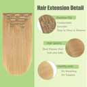 #27 Blonde Clip in Hair Extensions Human Hair, Honey Blonde Straight Remy Human Hair Extensions Clip ins for Women, 18 Inch 120g 7Pcs, Color #27 Hair Extension
