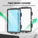 SEYMAC Case for iPad (A16) 11th/10th Generation 2025/2022 (11/10.9), Sturdy Heavy Duty Full-Body Shockproof Protective Case with Screen Protector, Rotating Stand, Hand/Shoulder Strap, Black