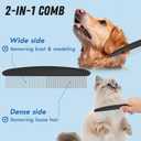 Docrok Pet Grooming Combo: Undercoat Rake, Dematting Deshedding Brush for Long-Haired Dogs and Cats, Black
