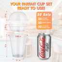 Lilymicky 50 Sets 12 oz Clear Plastic Parfait Cups with Insert & Dome lids, Disposable Yogurt Fruit Cups for Kids, for Dips and Veggies, Dessert and Party Snacks