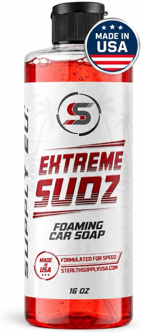 pH Neutral Car Wash Soap, Extreme Sudz, High-Foam, Cherry Scent, 16 oz