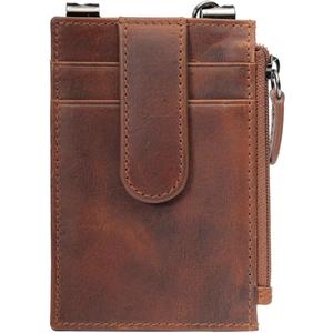 RFID Blocking Boot Wallet with Security Chain & Zipper Lock – Genuine Leather Wallets for Men, Travel Wallets Women, Minimalist Leather Card Holder