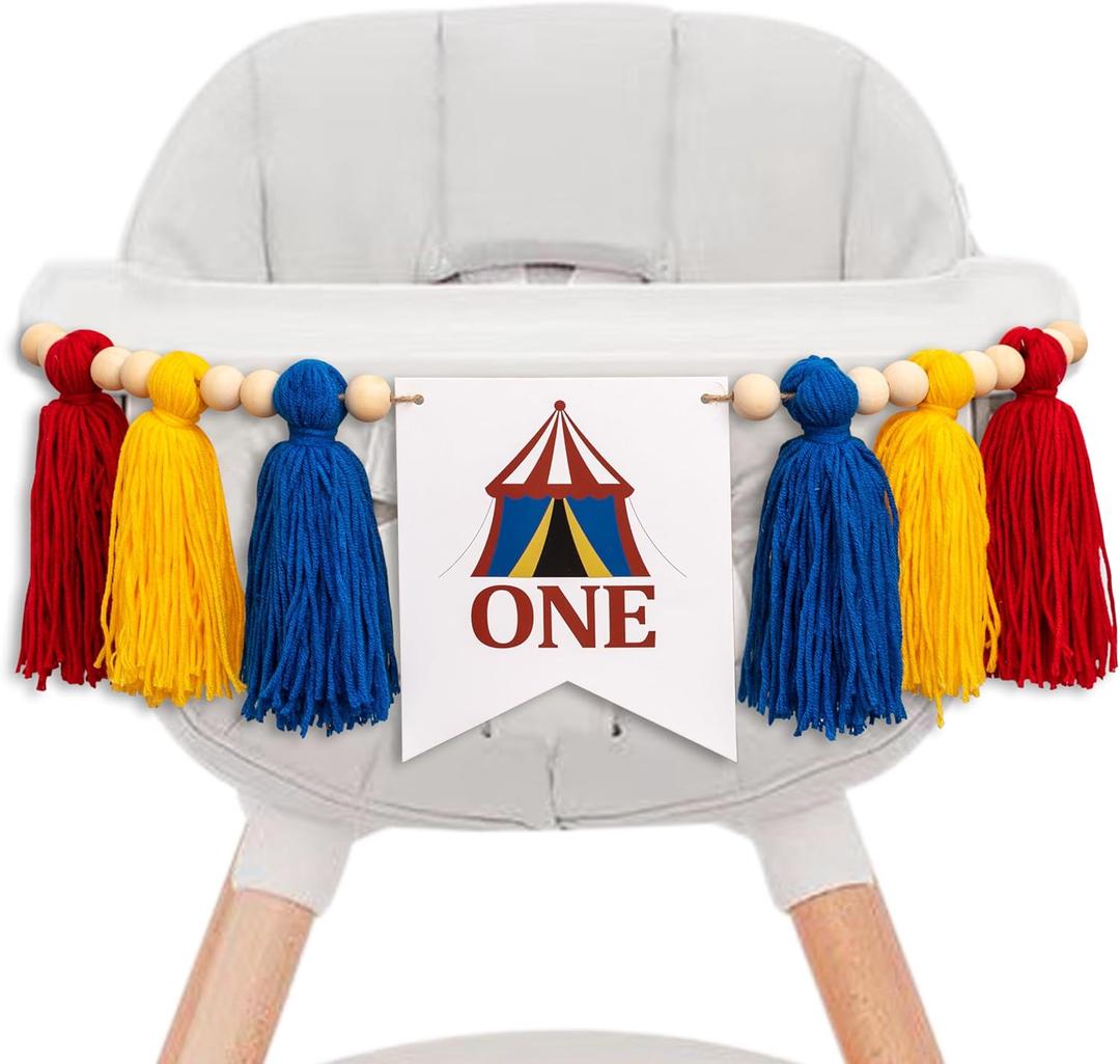 Gostman Carnival High Chair Banner - First Birthday Party Decorations,Carnival Circus Sign 1st Birthday Highchair Banner,Carnival Circus Party Supplies (Fiesta Banner)