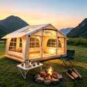 Inflatable Camping Tent, Glamping Blow Up Tent with Hand Pump for All-Season, 4 - 6 Person
