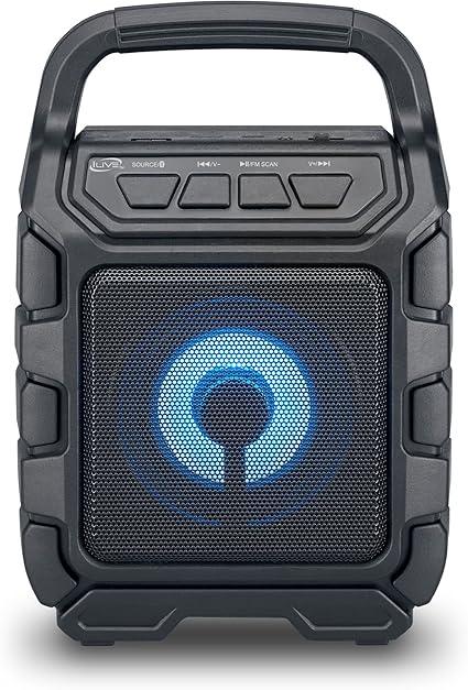 iLive ISB199B Wireless Tailgate Party Speaker, with LED Light Effects and Built-in Rechargeable Battery, Black