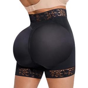 SHAPELLX Butt Lifting Shapewear For Women Tummy Control Faja Shaping Shorts Thigh Slimming Panties Mid Waisted Shaper (Small, A1-black)
