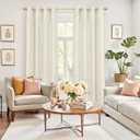 YoungsTex Natural Linen Curtains 84 Inch Length 2 Panels Set - Light Filtering Drapes with Grommet Window Treatments for Bedroom Living Room Privacy Protection, 52 X 84 Inch