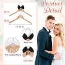 Beeveer 2 Pcs Bride Hanger Set Bride and Groom Hanger for Wedding Dress with Bow Tie for Tuxedo Wedding Gifts Bridal Party Shower
