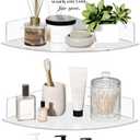 upsimples 4 Pack Acrylic Corner Floating Shelves, 10 in Clear Hanging Shelves with Cable Management Design, Wall Mounted Corner Storage Organizer for Bathroom, Bedroom, Living Room, Kitchen