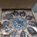 Mesmerizing Copper Lily Wind Spinner Dual-Tone | Petal-in-Petal Design | Independent Rotors | Brushed Copper & Antique Blue |All Seasons | 24" Wx75 H