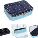 Nail Polish Bag organizer-Holds 40 bottles(15ml-0.5fl.oz)Nail Polish Carrying Case Clear Multifunctional Cosmetic Travel Cases Makeup Bags Sky Blue