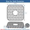 AWOKE Silicone Sink Protectors for Kitchen Sink, 12" x 11" Mat for bottom of sink, Center Drain Hole, Protect from Stains, Scratches, Dishwasher Safe Grid for Kitchen (2 Pack, Gray)