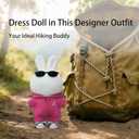 17cm Doll Clothes& Accessories (No Doll), Outfit Set with 3-Piece, Pink Hooded Jumpsuit, Sunglasses& Canvas Shoes