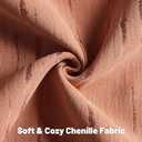 HAUSSY Pack of 2 Chenille Embossed Throw Pillow Covers 26x26 Inch, Rust | Cozy Chenille Neutral Decorative Striped Pillowcases, Machine Washable,Couch Bed Sofa Living Room Home Decor, No Insert