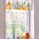 JasmineM Thanksgiving Valances Curtains for Living Room Fall Harvest Maple Leaves Rod Pocket Curtains for Bedroom Pumpkin Farm 54x18in
