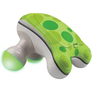 HoMedics Ribbit Mini Handheld Massager, Vibrating Electric Massager with Comfort Grip and LED Light, Batteries Included, Comes in variable colors, Green, Blue or Pink