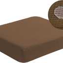 Water Resistant Couch Cushion Covers, Stretch Sofa Seat Slipcover for 3 Cushion Couch Sofa, Thick RV Dinette Cushion Covers Furniture Protector, Washable (Large, Coffee)