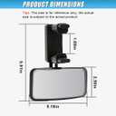 360 Degree Adjustable Baby Car Mirror, No Dead Angle Automotive Convex Mirrors Facing Back Seat, Clip-On HD Glass Vehicle Rearview Mirrors for Car, SUV, Truck