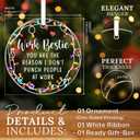 6 x HEXMOZ Work Besties Gifts for Women, Work Friends - Coworker Ornament - Christmas Coworkers Gifts, White Elephant, Secret Santa Office Ideas for Work Friends - Acrylic Ornament 2025