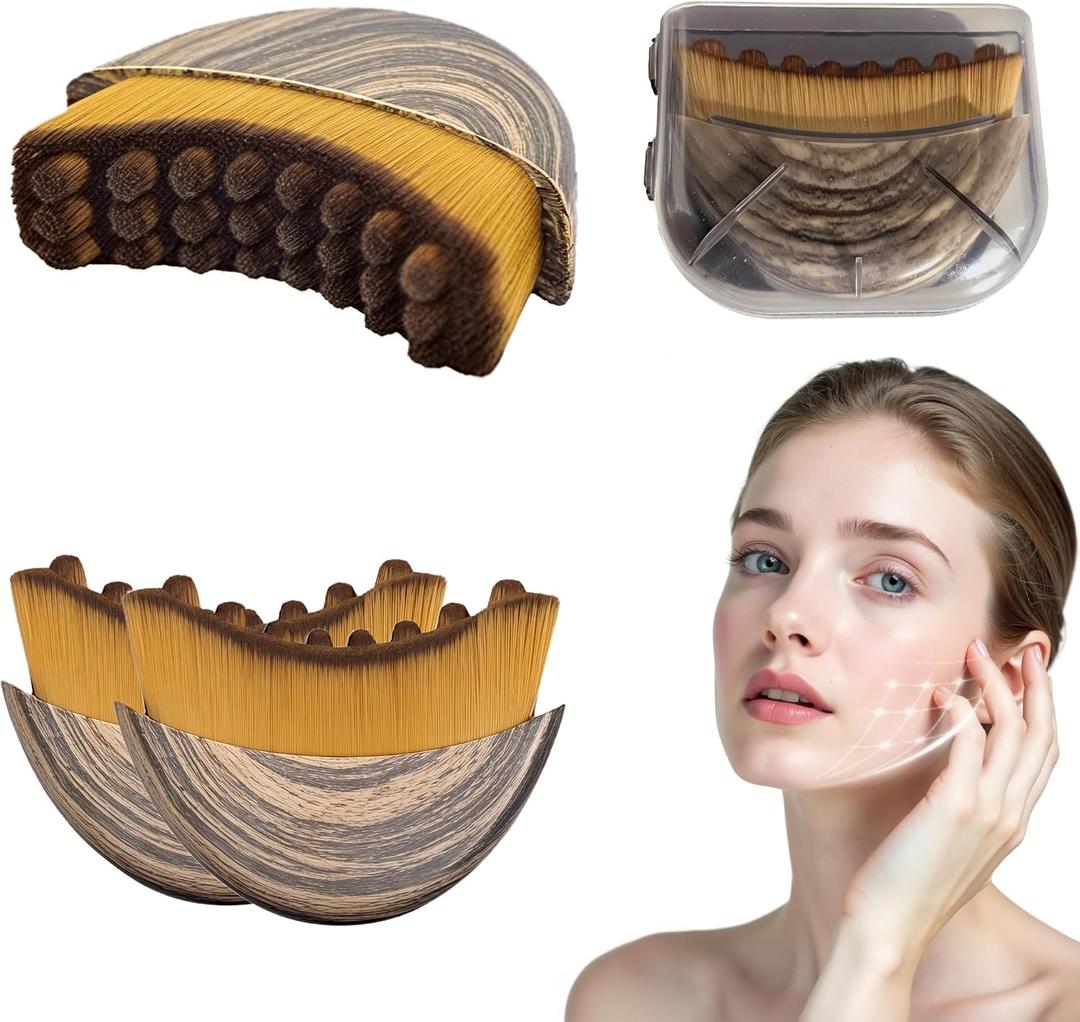New Lymphatic Contour Face Brush for Sculpting, Lymphatic Drainage Massager for Face, Ergonomically Designed to Fit The Skin Precisely and Relieve Fatigue, Improves Skin Glow & Absorption (2 Pack)