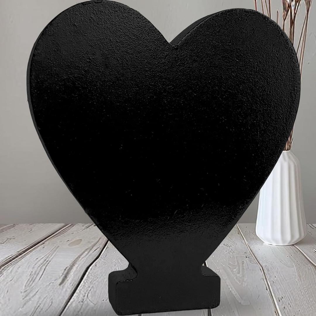 AOCEAN 12 inch Black Wood Letters Unfinished Wood Letters for Halloween Decorative Standing Letters Slices Sign Board Decoration for Craft Home Party Projects (Love)