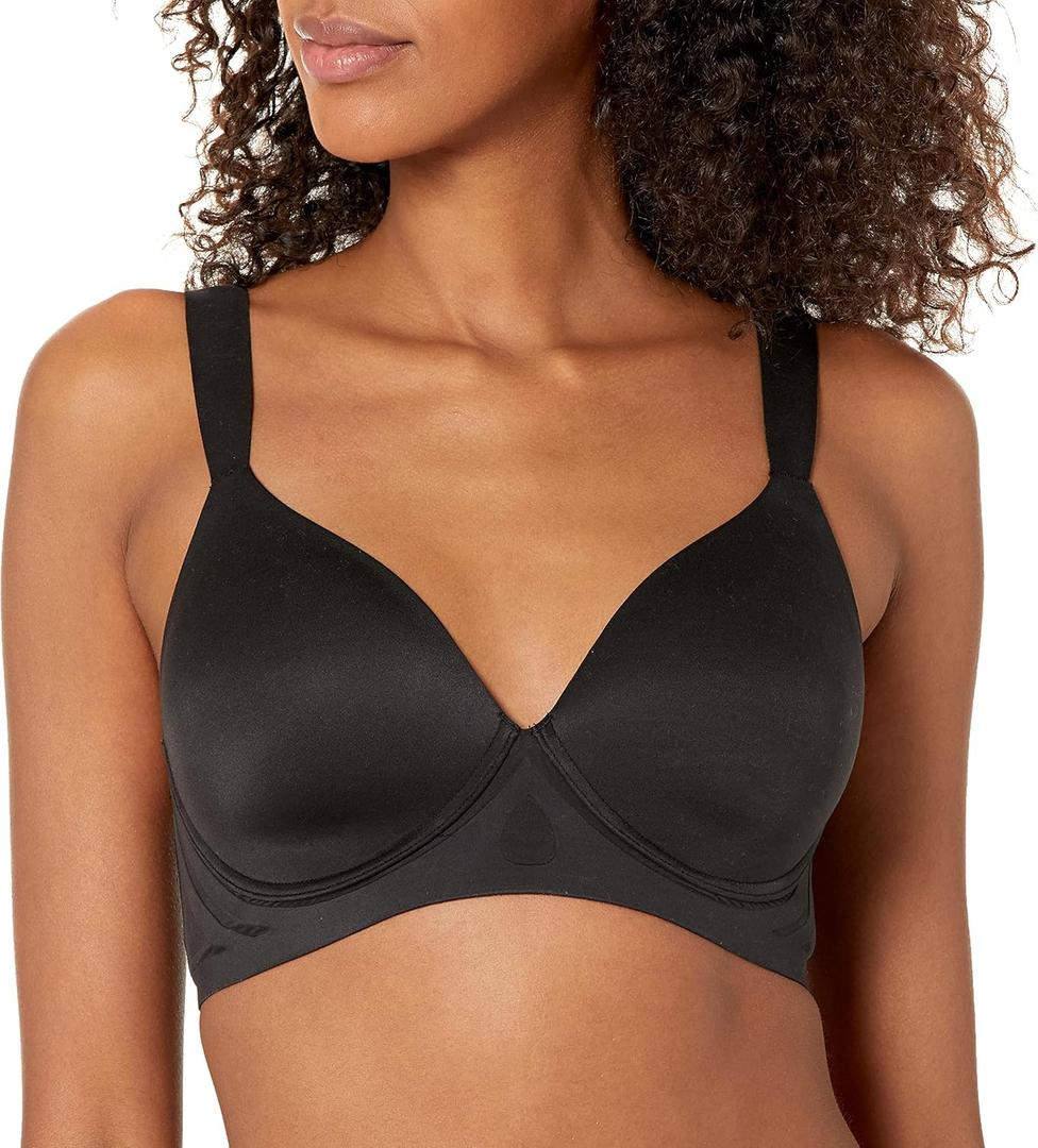 Bali Women's Comfort Revolution Wireless Bra, Soft Touch Wireless Support Bra, Everyday Bras (Medium, Black)