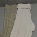 ELEGANTPARK Christmas Stockings 4 Pack Knitted Flaxen White Christmas Stockings Large Xmas Decoration for Holiday Fireplace Hanging Holiday Decoration for Family Kids Xmas 18 Inch