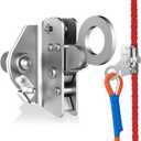 Self-Locking Rope Grab Ascender, Alloy Steel, Suitable for Heavy Industry/Roofing/Construction/Fall Protection/Tree Trimming/Lifeline, Compliant with OSHA/ANSI Standards (Silver 16-18mm)
