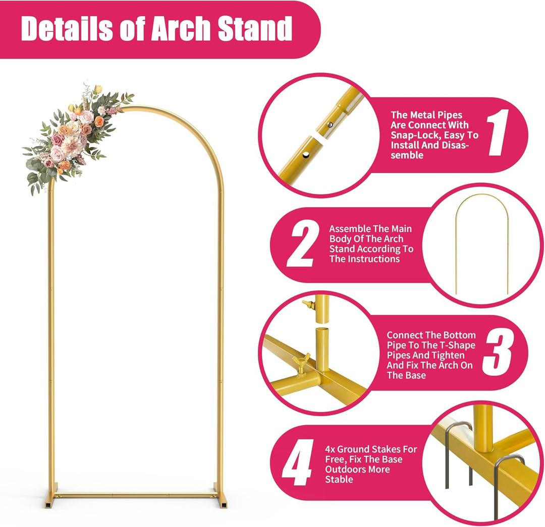 Metal Arch Stand And Covers Banquet Decoration (6 Ft)