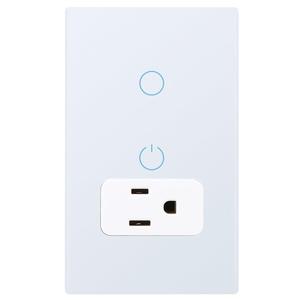 WiFi Smart Outlet and Switch Combo, Neutral Wire Required, Individual Control, Touch Panel, Tuya APP Smart Life, 15A /90-250V AC 60Hz, Compatible with Alexa and Google Home, Combo Style, White