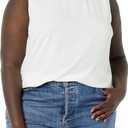 Amazon Essentials Women's Regular-Fit Sleeveless Layering Tank Top, Crew Neck (Ivory)