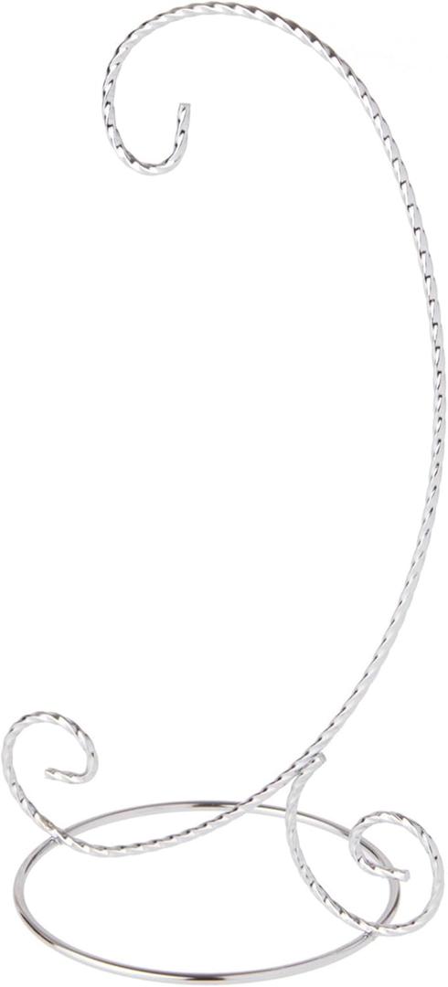 Bard's Twisted Silver Ornament Stand, Medium, 9.5" H x 5.5" W x 5.5" D