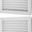 PATIKIL Door Air Vent Cover, 2 Pcs 16" x 8", Aluminum Grille Ventilation Cover Louvered for Cabinet Wardrobe Door, Silver Tone